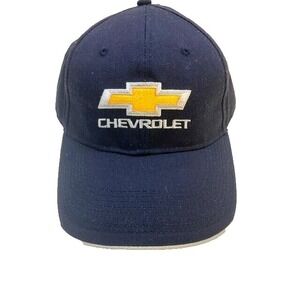 Chevrolet Gold Bowtie Navy‎ Blue Hat Adjustable Baseball Cap